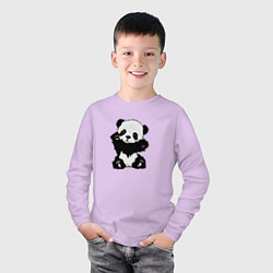 Лонгслив хлопковый детский Cute Baby Panda, цвет: лаванда — фото 2