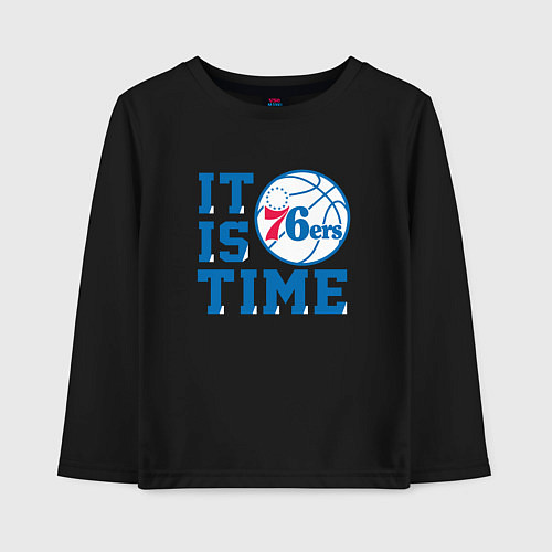 Детский лонгслив It Is Philadelphia 76ers Time Филадельфия Севенти / Черный – фото 1