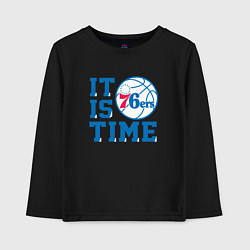 Лонгслив хлопковый детский It Is Philadelphia 76ers Time Филадельфия Севенти, цвет: черный