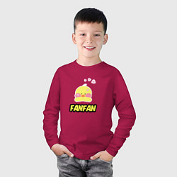 Лонгслив хлопковый детский Трендовая уточка Lalafanfan, цвет: маджента — фото 2