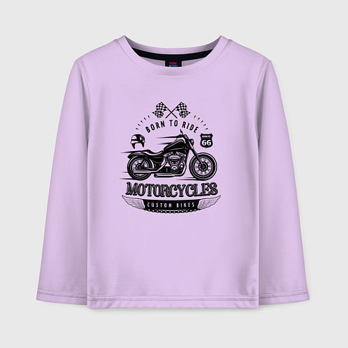Детский лонгслив Motorcycle Born to ride / Лаванда – фото 1