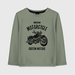Лонгслив хлопковый детский American Motorcycle, цвет: авокадо
