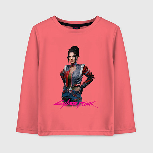 Детский лонгслив Panam - Панам Cyberpunk 2077 / Коралловый – фото 1