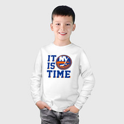 Лонгслив хлопковый детский It Is New York Islanders Time Нью Йорк Айлендерс, цвет: белый — фото 2