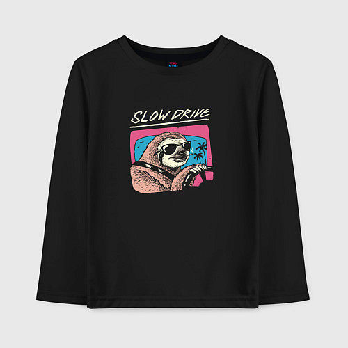 Детский лонгслив Slow Drive / Черный – фото 1