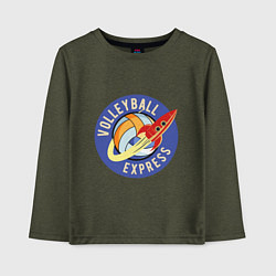 Лонгслив хлопковый детский Volleyball Express, цвет: меланж-хаки