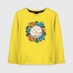 Лонгслив хлопковый детский Volleyball - Flowers, цвет: желтый