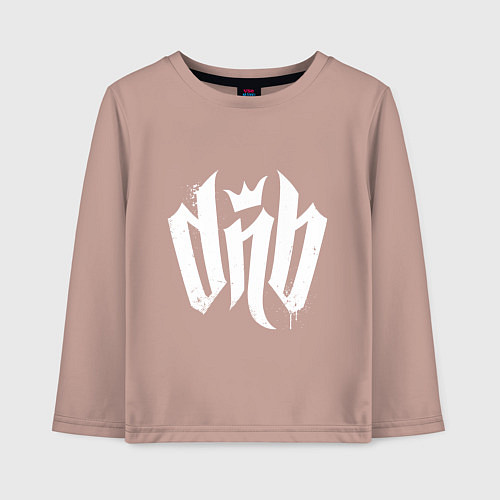 Детский лонгслив Drum n Bаss / Пыльно-розовый – фото 1