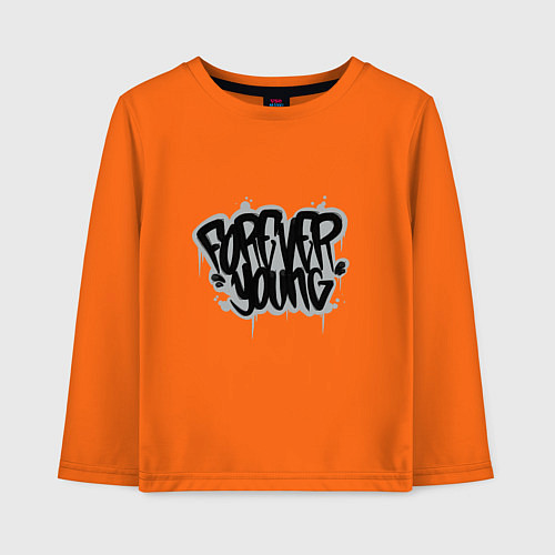 Детский лонгслив Forever Young - Навсегда молодой / Оранжевый – фото 1