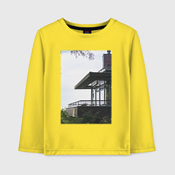 Лонгслив хлопковый детский Панорамный Дом, цвет: желтый