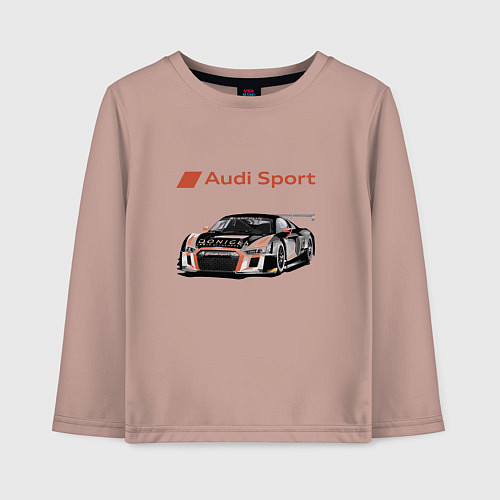 Детский лонгслив Audi Motorsport Racing team / Пыльно-розовый – фото 1