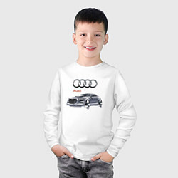 Лонгслив хлопковый детский Audi Germany Car, цвет: белый — фото 2