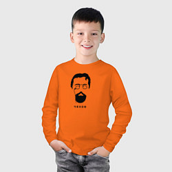 Лонгслив хлопковый детский Чехов, цвет: оранжевый — фото 2