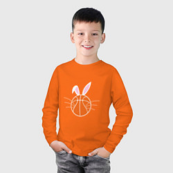 Лонгслив хлопковый детский Basketball Bunny, цвет: оранжевый — фото 2