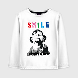 Детский лонгслив BANKSY SMILE девочка улыбается