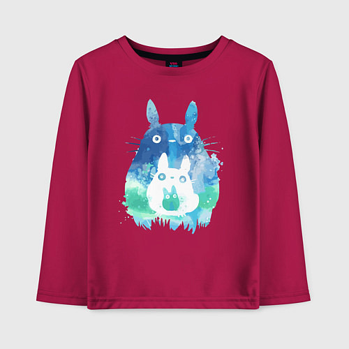 Детский лонгслив Семья кроликов Акварель / Маджента – фото 1