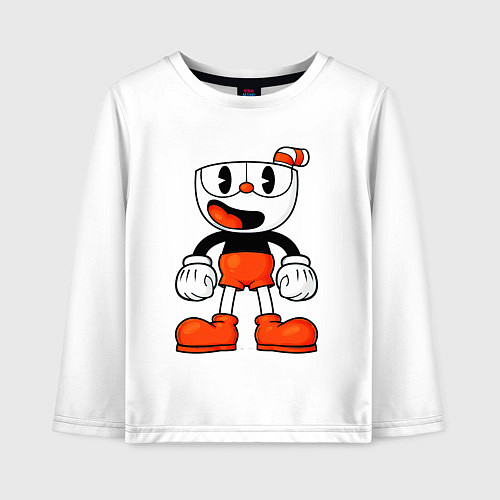 Детский лонгслив Cuphead красная чашечка / Белый – фото 1