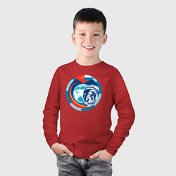 Лонгслив хлопковый детский Первый Космонавт Юрий Гагарин 1, цвет: красный — фото 2