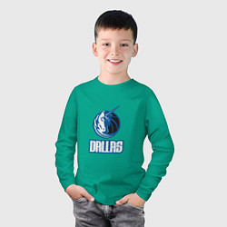 Лонгслив хлопковый детский Dallas - Mavericks, цвет: зеленый — фото 2