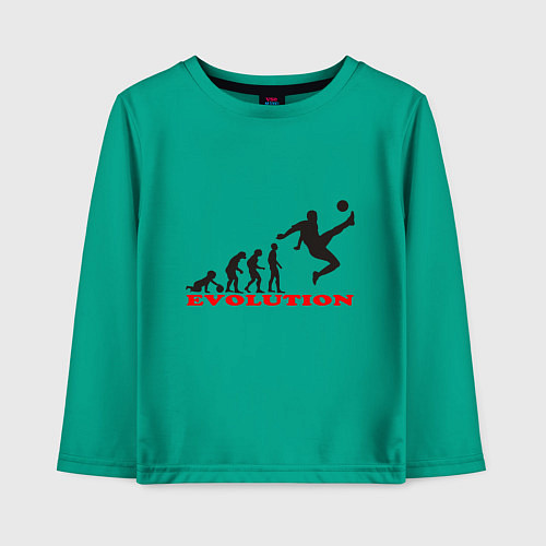 Детский лонгслив Football Evolution / Зеленый – фото 1