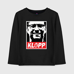 Лонгслив хлопковый детский Klopp, цвет: черный