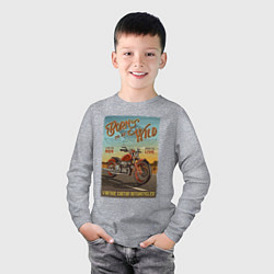 Лонгслив хлопковый детский Born to be wild!, цвет: меланж — фото 2