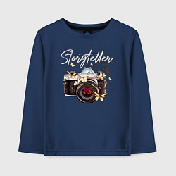 Лонгслив хлопковый детский Storyteller, цвет: тёмно-синий