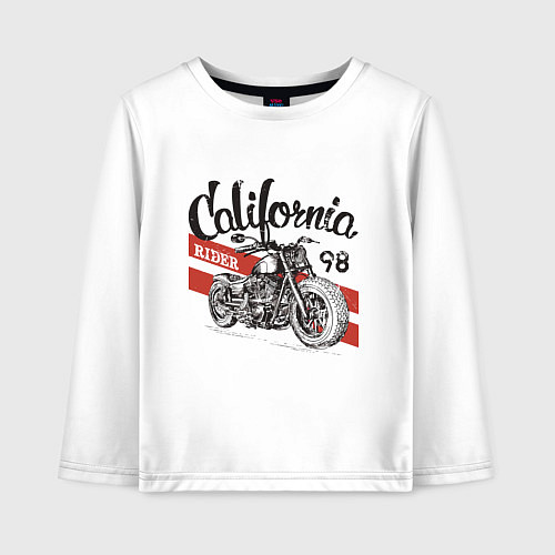 Детский лонгслив California Rider Motorcycle Races / Белый – фото 1