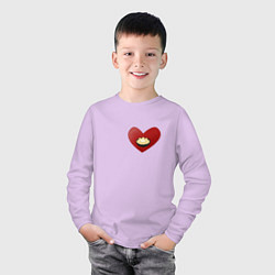 Лонгслив хлопковый детский Пельмени в моем сердце, цвет: лаванда — фото 2
