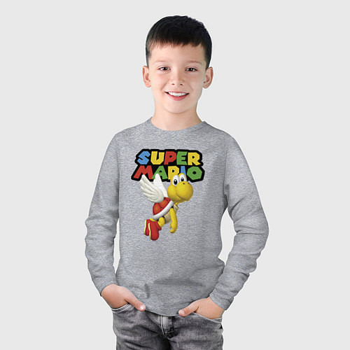 Детский лонгслив Super Mario Koopa Troopa / Меланж – фото 3