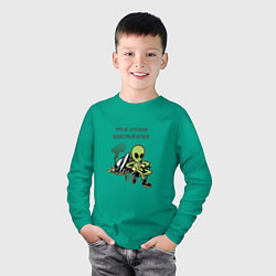 Лонгслив хлопковый детский КЛАССНЫЙ ДЕНЕК, цвет: зеленый — фото 2