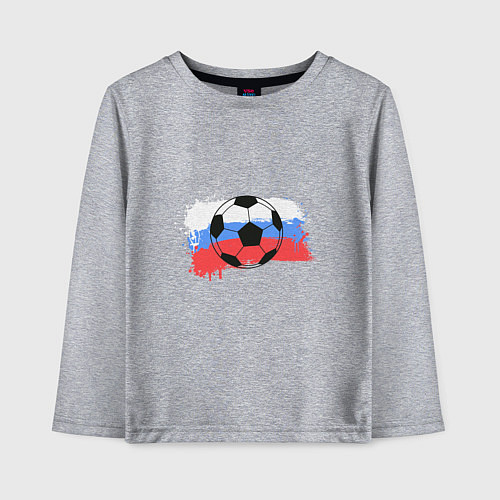 Детский лонгслив Футбол - Россия / Меланж – фото 1