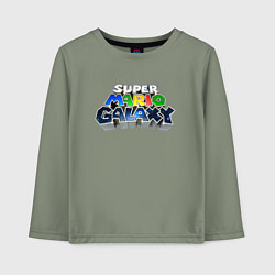 Лонгслив хлопковый детский Super Mario Galaxy logo, цвет: авокадо