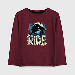 Лонгслив хлопковый детский Ride Ski, цвет: меланж-бордовый