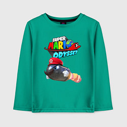 Лонгслив хлопковый детский Super Mario Odyssey Bullet Bill Nintendo, цвет: зеленый