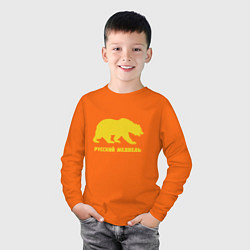 Лонгслив хлопковый детский Russian - Bear, цвет: оранжевый — фото 2