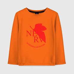 Лонгслив хлопковый детский Nerv в Neon Genesis Evangelion, цвет: оранжевый