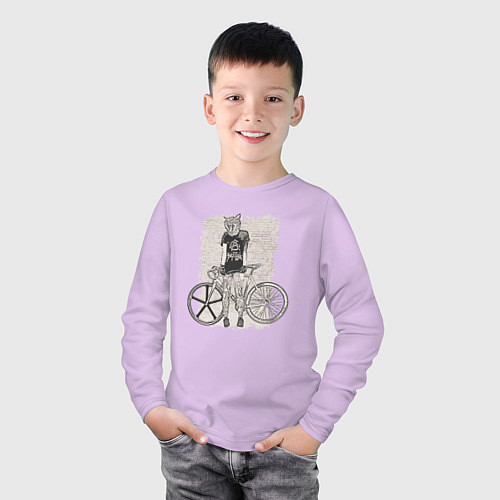 Детский лонгслив Bike punk кошечка / Лаванда – фото 3