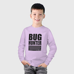 Лонгслив хлопковый детский Bug Хантер, цвет: лаванда — фото 2