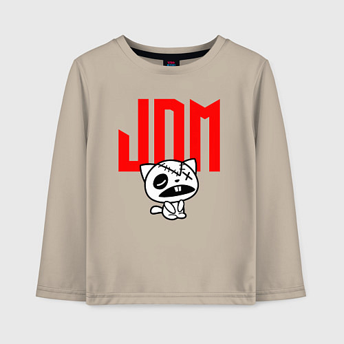 Детский лонгслив JDM Kitten-Zombie Japan / Миндальный – фото 1