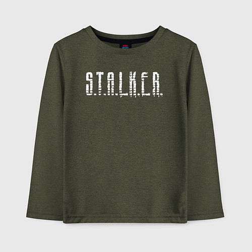 Детский лонгслив S T A L K E R - Logo / Меланж-хаки – фото 1