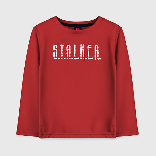 Детский лонгслив S T A L K E R - Logo / Красный – фото 1