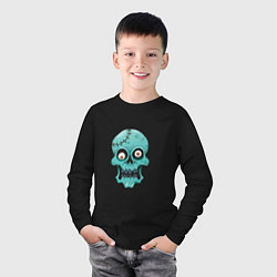 Лонгслив хлопковый детский Zombie Skull, цвет: черный — фото 2