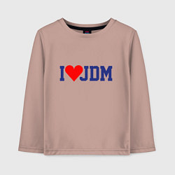 Лонгслив хлопковый детский I love JDM!, цвет: пыльно-розовый