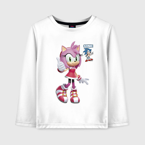 Детский лонгслив Sonic Amy Rose Video game / Белый – фото 1