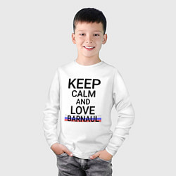 Лонгслив хлопковый детский Keep calm Barnaul Барнаул ID332, цвет: белый — фото 2