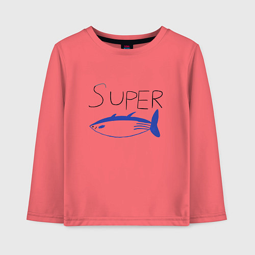 Детский лонгслив Super tuna jin / Коралловый – фото 1