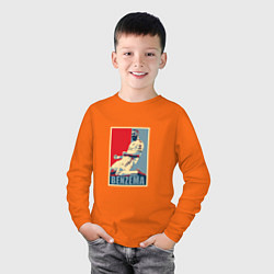 Лонгслив хлопковый детский Benzema, цвет: оранжевый — фото 2