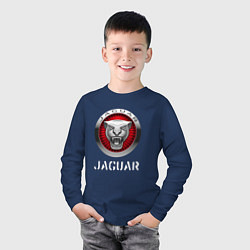 Лонгслив хлопковый детский JAGUAR Jaguar, цвет: тёмно-синий — фото 2