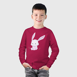Лонгслив хлопковый детский Милый Крольчонок, цвет: маджента — фото 2